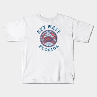 Key West, Florida, Stone Crab on Wind Rose Kids T-Shirt